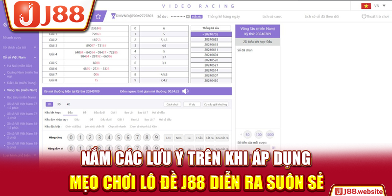 Nắm các lưu ý trên khi áp dụng mẹo chơi lô đề J88 diễn ra suôn sẻ